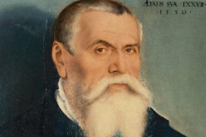 Zelfportret van Lucas Cranach de Oude, 1550 (detail)