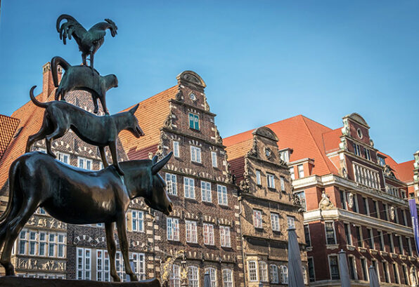 Bremer Stadtmusikanten aan de Marktplatz