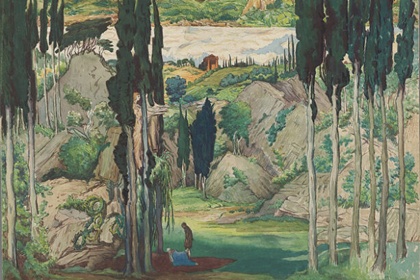 Daphnis et Chloe, décor du 1er acte, par Leon Bakst